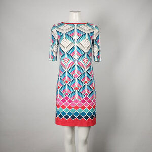 Eliza J Jersey Blue & Pink Mini Dress Size 4